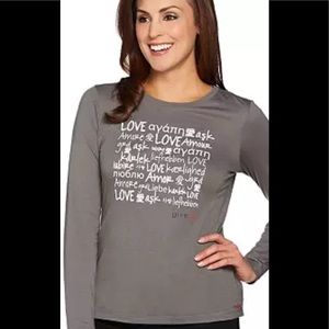 PEACE LOVE WORLD NWT M PEWTER LOVE LANGUAGE TEE ❤️